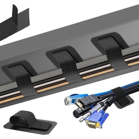 Bellerise – Kabelmanagement Für Unter Den Schreibtisch, Bis Zu 15 Kabel, Kabelorganizer, Verstellbare Klett-kabelbinder, 20 Paar
