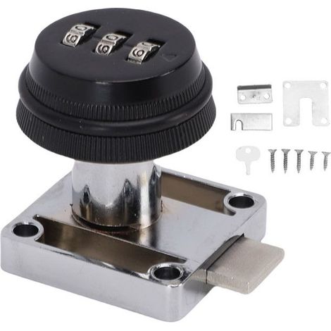 Bellerise – Nockenschloss – Jfl138 Schwarz – 3-stelliger Zahlencode, Zurücksetzbar – Für Schränke, Schreibtische, Schubladen, 10–20 Mm Dick