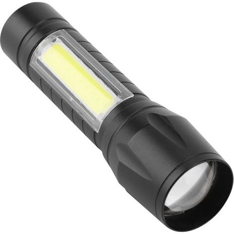Bellerise – Mini-led-taschenlampe Mit Zoomfunktion – Xpe+cob, 3 Modi – Usb-aufladbar – Camping/wandern – Schwarz