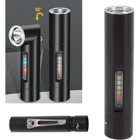 Bellerise – Mini-led-taschenlampe (90°) – V5s – 500 Lm, 100 M – 11 Modi – Usb-c – Ipx5 – Camping-reparatur
