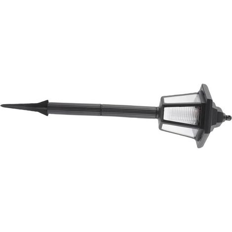Bellerise – Sechseckige Solarleuchte – 12,6 × 46 Cm – Klassische Gartenwegbeleuchtung – Weiß/schwarz