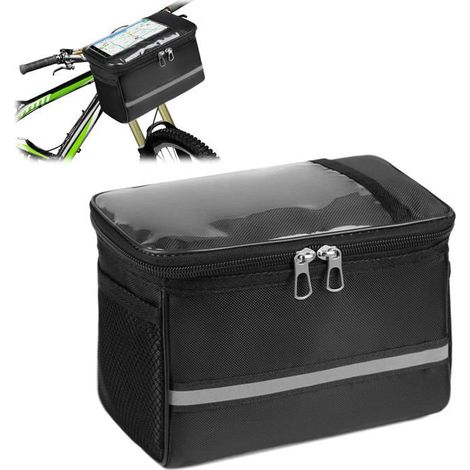 Bellerise – Fahrradlenkertasche, Wasserdichte Fronttasche, Fronttasche Mit Handyhalterung, Stauraum Und Reflektorstreifen