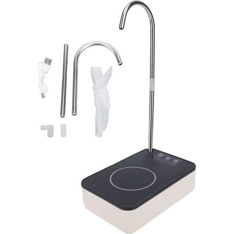 Bellerise – Elektrische Wasserflaschenpumpe – Schwarz – Tragbar, Wiederaufladbar, 400 Mah – Büro, Küche, Camping