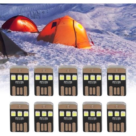 Bellerise – 10 Campinglaternen – Ultradünne 0,2-w-usb-led – 100 Stunden Akkulaufzeit – Für Zelte Und Wanderungen