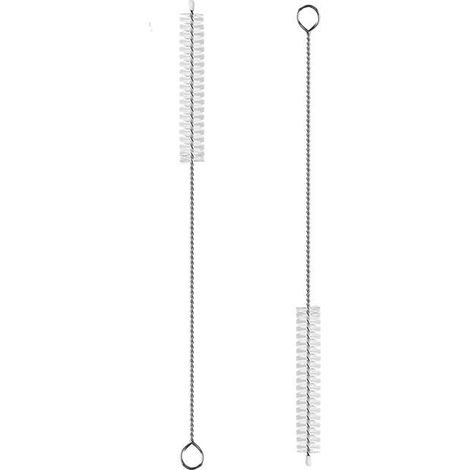 Bellerise - Zwei Sets Wiederverwendbarer Strohhalmreinigungsbürsten Mit Metallgriffen, 10 Mm Breit (klar + Klar).