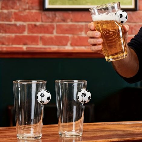 Bellerise – Premium-set Aus Einteilig Geformtem Glas (3-teilig) – Trinkgläser Und Bierkrüge In Fußballform