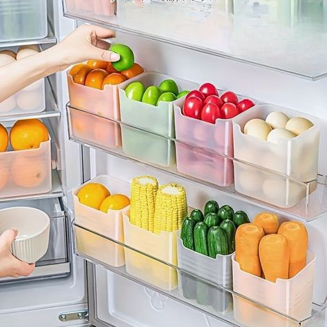 Bellerise – 6-teiliges Set – Transparente Aufbewahrungsboxen Für Den Kühlschrank Mit Praktischen Griffen: Ideal Für Die Küchenorganisation