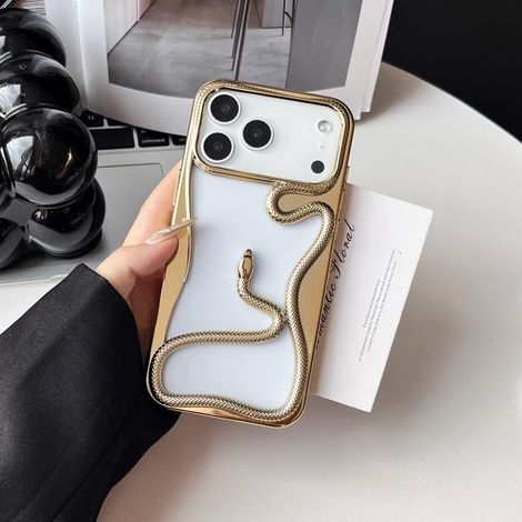 Bellerise – 3d-schutzhülle „kleine Schlange“ Aus Weichem Tpu (einfarbig, Galvanisierte Oberfläche) Für Iphone 17 Pro Max Serie
