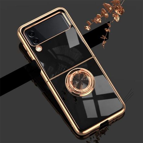 Bellerise - Elegante Samsung Galaxy Z Flip 3 Hülle, Schlank, Weich, Farbenfroh, Stoßfest, Tpu-silikon Mit Magnetischem Ringhalter (b8)