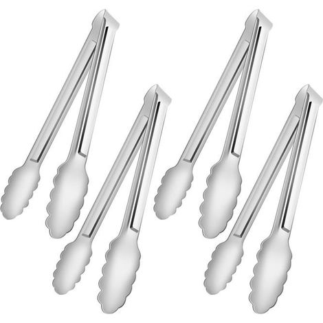 Bellerise - Ein Set Aus 4 Buffetclips: Küchenclips Aus Metall Und Kleine Silberfarbene Tischclips Aus Edelstahl.