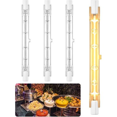 Bellerise – 4er-pack 500w 240v 118mm R7s Wärmelampen Für Lebensmittel, Portiken, Catering, Buffets, Kantinen, Hotels