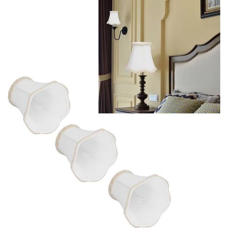 Bellerise – 3er-set Stofflampenschirme – E14-clipfassung – Modern, Weich – Für Wohn- Und Schlafzimmer, Weiß