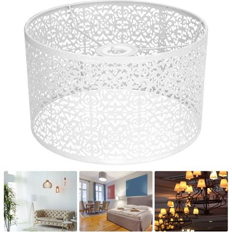 Bellerise – Durchbrochener Metalllampenschirm – E27/e14 – Künstlerische Schatten – Weiß Ø25 Cm