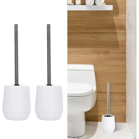 Bellerise – 2er-pack Wc-bürsten – Mit Abschließbarem Kabel, Mittelharten Borsten – Für Skandinavische Badezimmer – Weiß