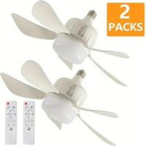 Bellerise – 2er-pack Deckenventilatoren – 3 Geschwindigkeitsstufen, Verstellbare Led-beleuchtung, Fernbedienung – Schlafzimmer, Wohnzimmer – 45 Cm, Weiß
