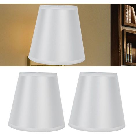 Bellerise – 2er-pack Stofflampenschirme – Pt10 Weiß – Clip-on E14 – Wohnzimmer Schlafzimmer