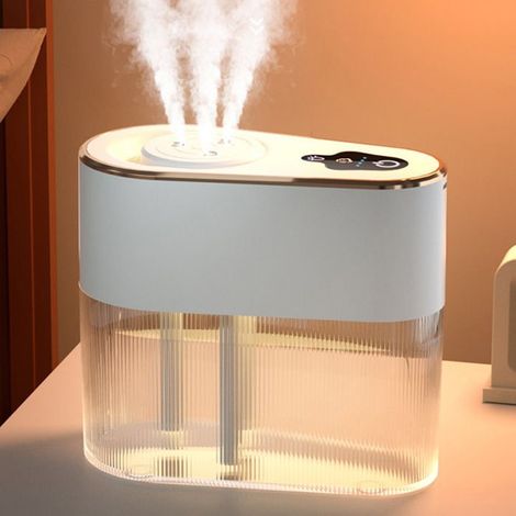 Bellerise – Dreifach-jet-usb-luftbefeuchter – 2,2 L Fassungsvermögen – Leise Und Mit Aromadiffusor – Weiß