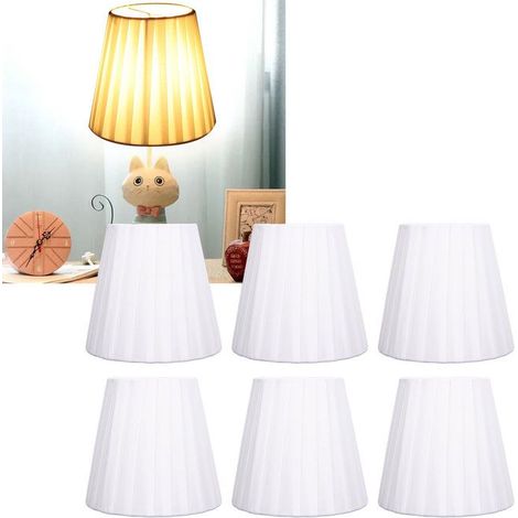 Bellerise – 6er-pack Stofflampenschirme – Px86 – 6er-pack Sparpaket, Modernes Weiß, Ø 14 Cm – Wohnzimmer Schlafzimmer