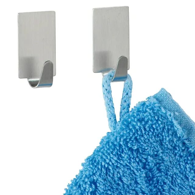 Wenko Rechteck-Haken Edelstahl matt 4er-Set