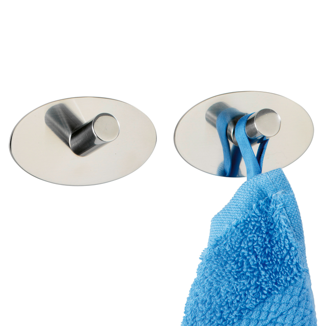 Wenko Wandhaken Piceno selbstklebend Edelstahl glänzend 2er-Set