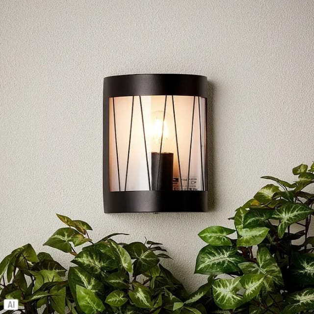 Brilliant Außen-Wandlampe Reed Schwarz Matt 19,5 cm x 12 cm