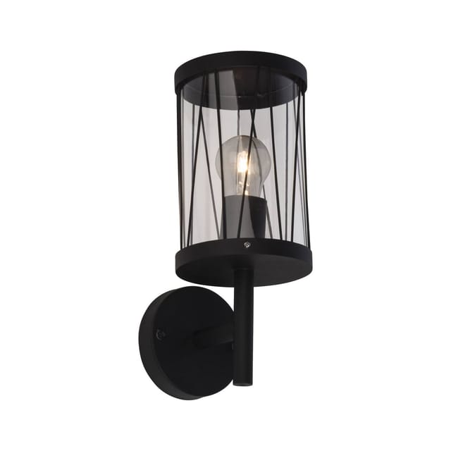 Brilliant Außen-Wandlampe Reed Schwarz Matt 25 cm x 11,8 cm