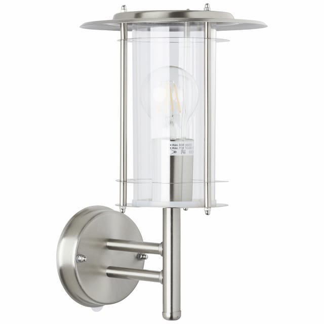 Brilliant Außen-Wandlampe York Edelstahloptik 5 cm x 16 cm