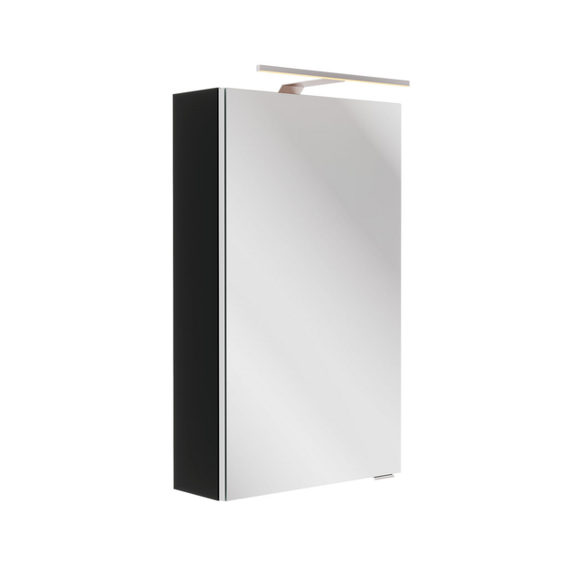 Fackelmann LED-Spiegelschrank SBC Links 40 cm x 68 cm x 15,3 cm Schwarz Matt