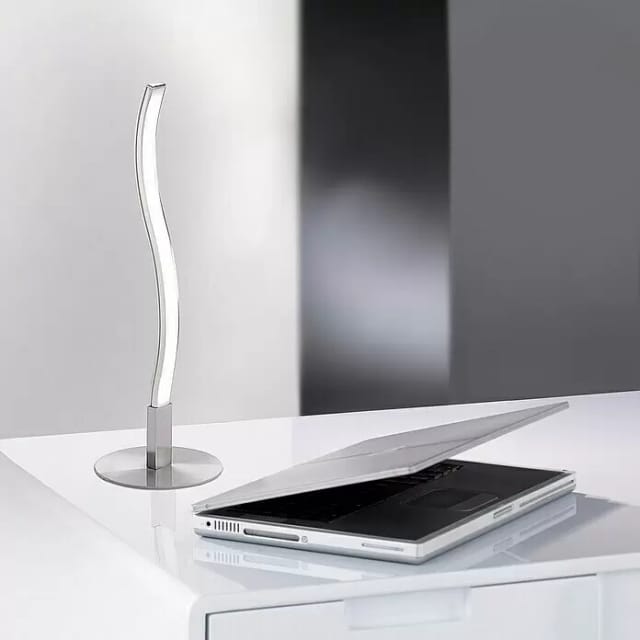 Just Light. LED Tischleuchte Wave Stahl H: 30 cm