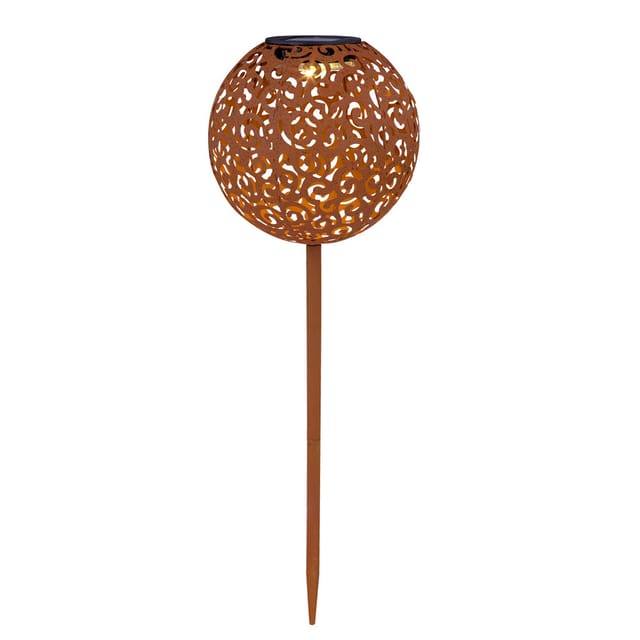 Globo LED-Solaraußenleuchte Kugel Dekogeflecht Rost 54 cm x 18,5 cm x 18,5 cm
