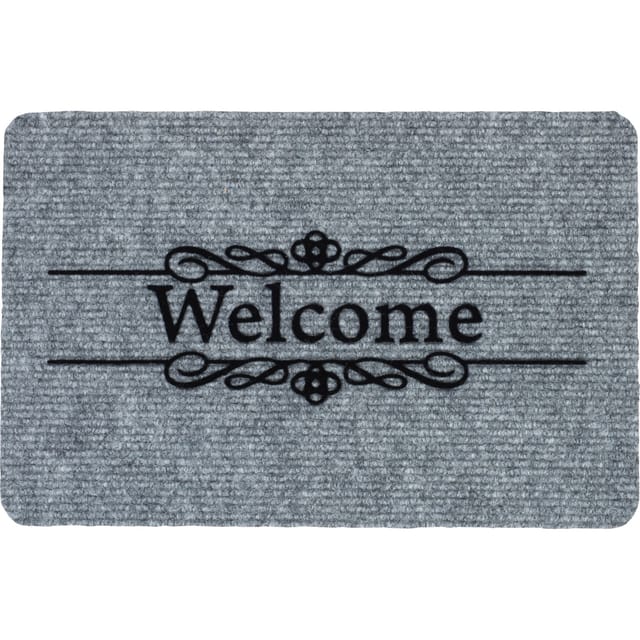 Ripsmatte Flocky Welcome Grau 40 cm x 60 cm