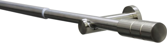 Gardinia Gardinenstangen-Set Kreta Zylinder Ø 16/19mm 120-210cm Edelstahl-Optik