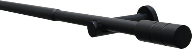 Gardinia Gardinenstangen-Set Kreta Zylinder Ø 16/19 mm 120 cm - 210 cm Schwarz