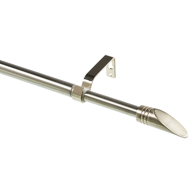 Gardinia Gardinenstangen-Set Ellipse Ø 16/19 mm Edelstahl-Optik 190 cm - 340 cm