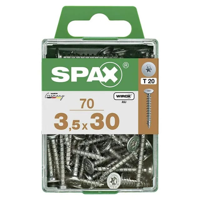 Spax Flachkopf Universalschraube T-Star plus-Antrieb Ø 3,5 mm x 30 mm 70 Stück