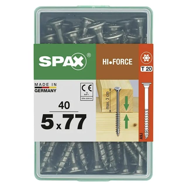 Spax Tellerkopf Universalschraube T-Star plus-Antrieb Ø 5 mm x 77 mm 40 Stück