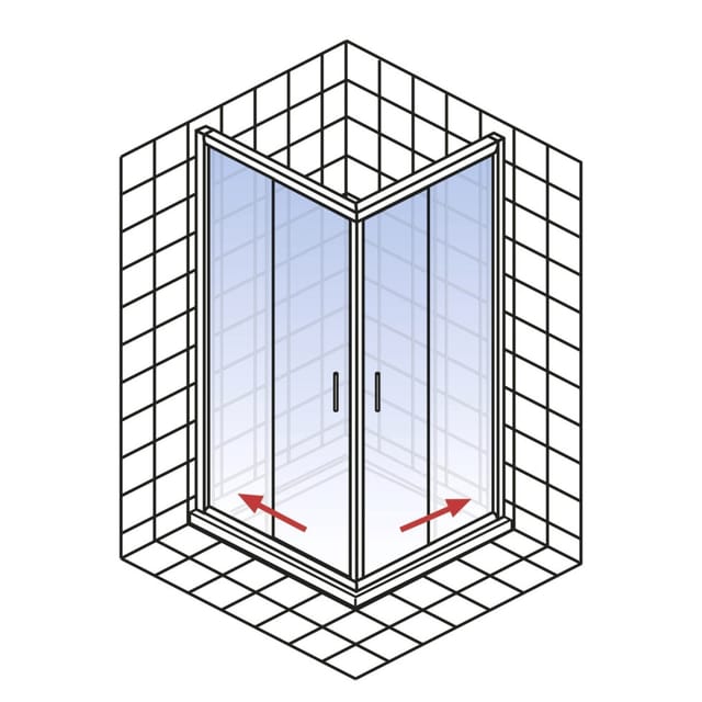 Schulte Schiebetür Eckdusche Sunny 175 cm x 90 cm x 90 cm Silber