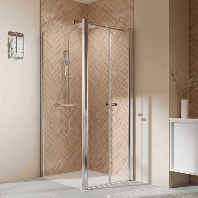 Breuer Seitenwand Links Elana 2.0 Pendeltür Sicherheitsglas 200 x 80 cm Silber