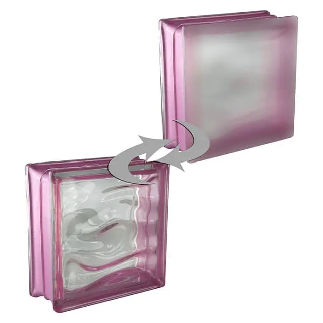 BM Glasstein Aqua Reflex Amethyst 1-Seitig Satiniert 19 cm x 19 cm x 8 cm
