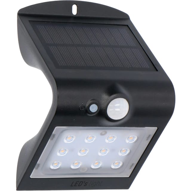 LED's Work Solar-Außenleuchte Flutlicht mit Sensor 1,5 W 220,m 3.000 K Schwarz