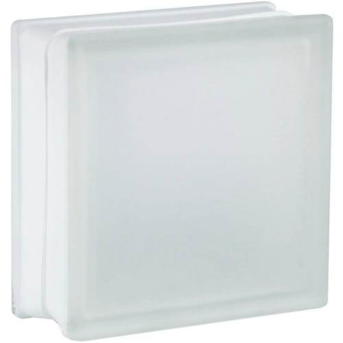 Glasstein Riva Weiß 2-Seitig Satiniert 19 cm x 19 cm x 8 cm