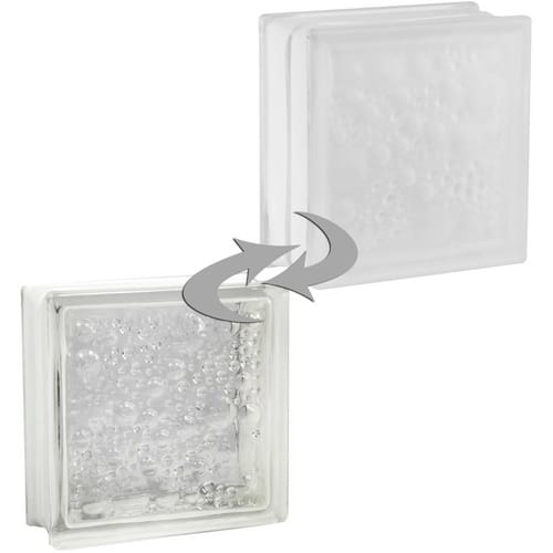 Glasstein Savona Weiß 1-Seitig Satiniert 19 cm x 19 cm x 8 cm
