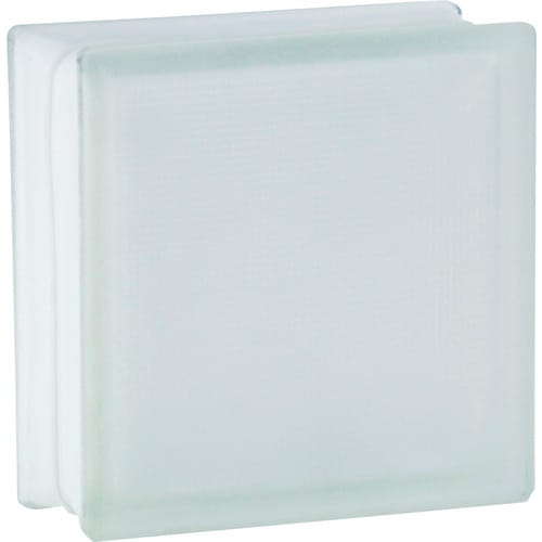Glasstein Samba Weiß 2-Seitig Satiniert 19 cm x 19 cm x 8 cm