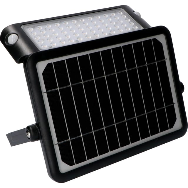 LED's Work Solar-Außenleuchte Flutlicht mit Sensor 10 W 1.080,m 3.000 K Schwarz