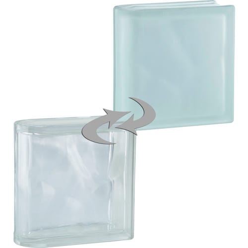 Glasstein Parallel Weiß 2-Seitig Satiniert 19 cm x 19 cm x 8 cm