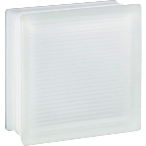 Glasstein Xenon Weiß 2-Seitig Satiniert 19 cm x 19 cm x 8 cm