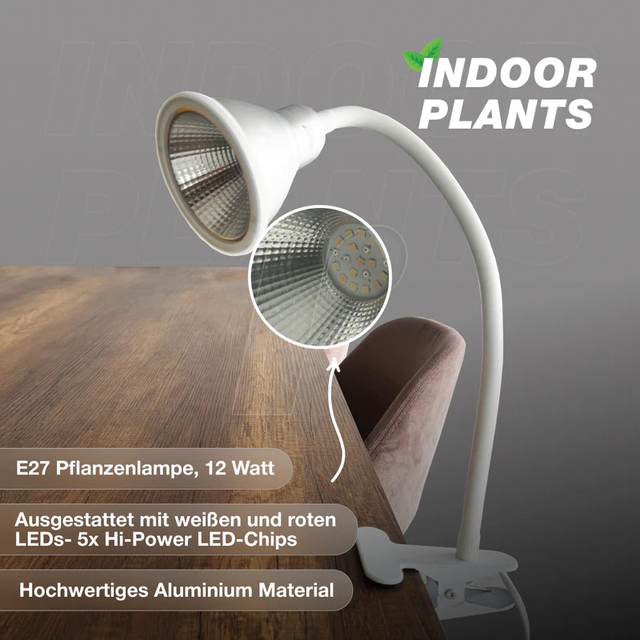 Venso E27 LED-Pflanzenlampe Flexia 12 W