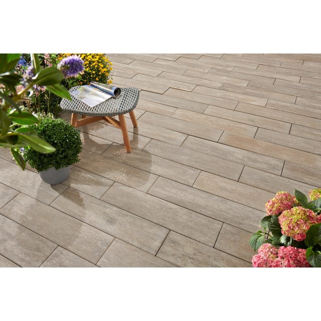 Kann Terrassenplatte Rayon Sienna-Nuanciert 80 cm x 20 cm x 7,5 cm