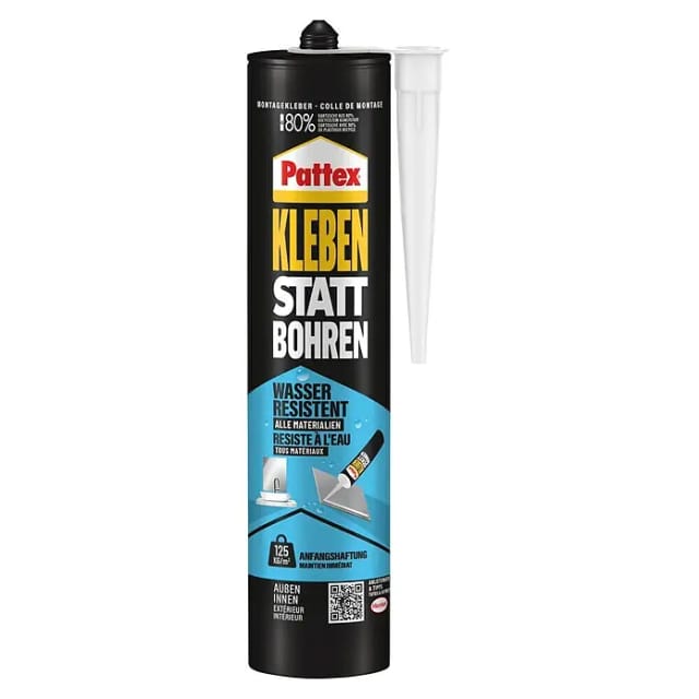 Pattex Montagekleber Kleben statt Bohren Innen & Außen 450 g Kartusche Weiß