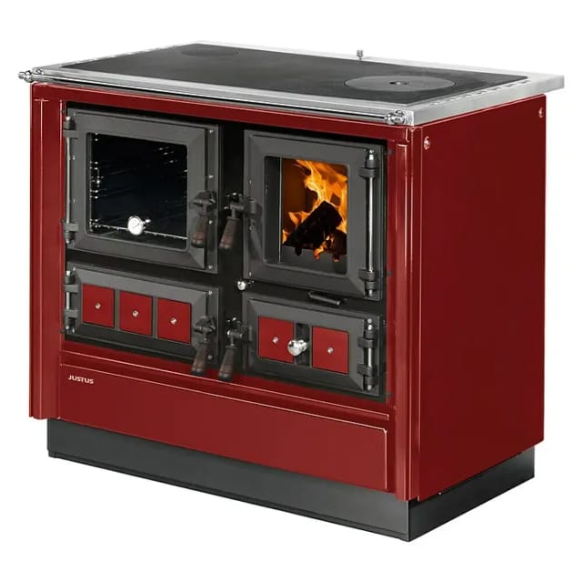 Justus Küchenofen Rustico 90 2.0 Stahl Rot 7 kW